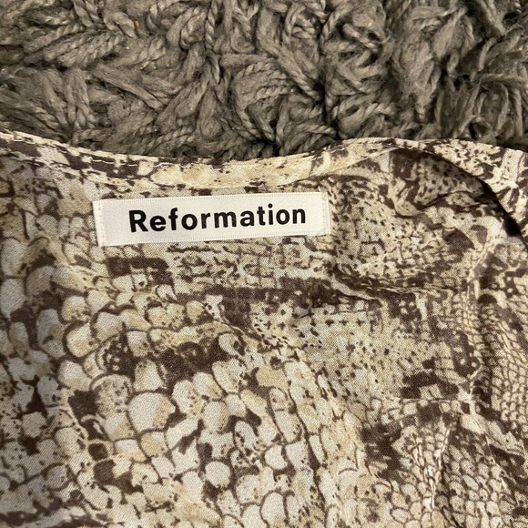 Reformation NEW Jaz Wrap Midi Dress In Python Size XS - Picture 13 of 16